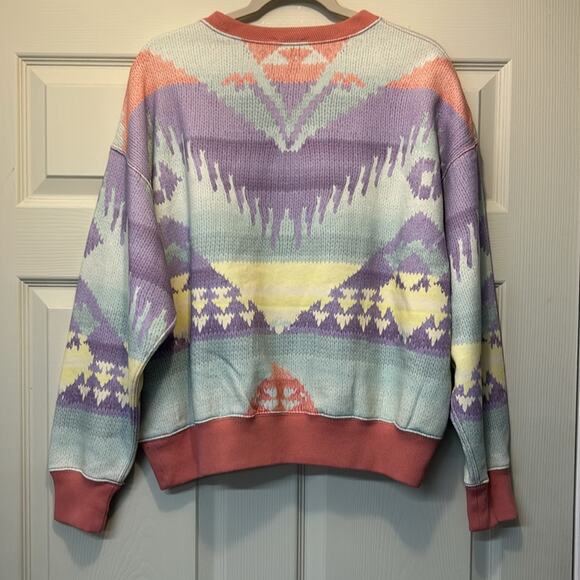 Polo Ralph Lauren Aztec Southwestern Vibe Pastel Sweatshirt Top Shirt Medium NWT - Picture 7 of 8